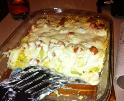 Gratin de saucisses et pommes de terre