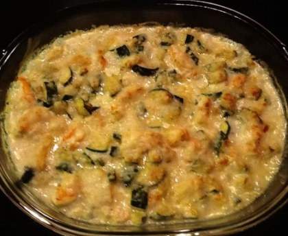 Gratin de saumon et courgettes