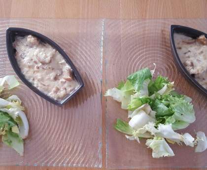 Gratin de saumon fumé aux champignons