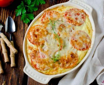 Gratin de semoule au thon et à la tomate