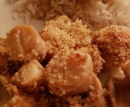 Gratin de st jacques aux champignons