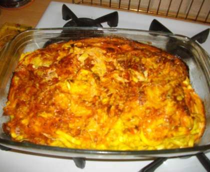Gratin de tagliatelle au jambon