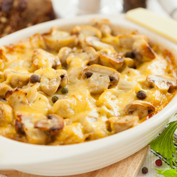 Gratin de topinambours aux champignons 
