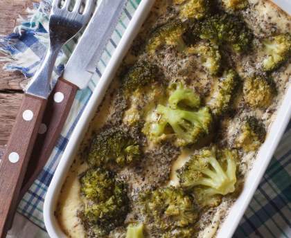 Gratin d'oeufs aux brocolis