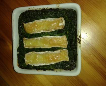 Gratin épinards camembert au lait de coco