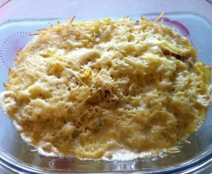 Gratin lardons et oignons