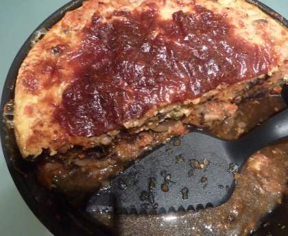 Gratin tomates, aubergines et champignons