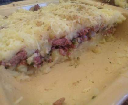 Hachis parmentier aux foies de volaille et gésiers confits