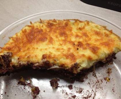 Hachis parmentier de boudin noir et ses légumes