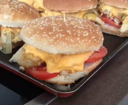 Hamburger poulet pané