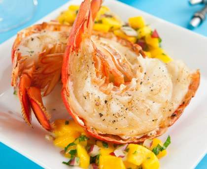Homard grillé à la mangue