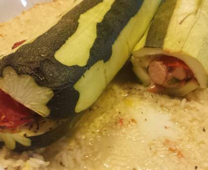 Hot-dog de courgette au chèvre
