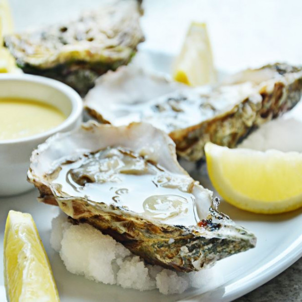 Huîtres pochées aux endives et citron 