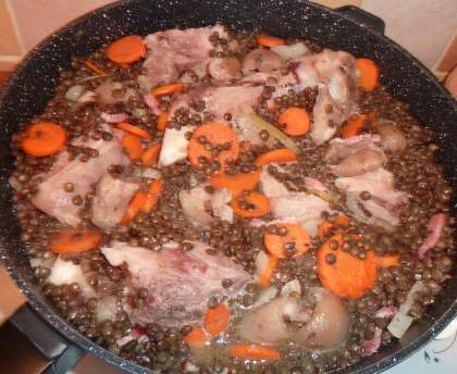 Jarret de porc aux lentilles