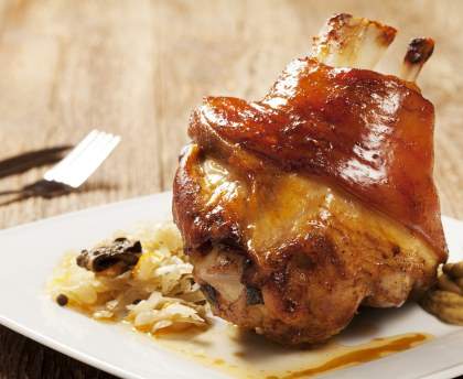 Jarret de porc braisé au cidre