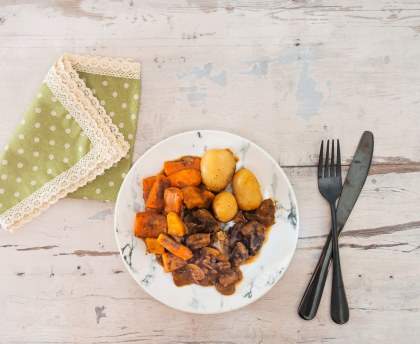 Joue de boeuf mijotée aux légumes