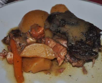 Joues de porc confites au cidre