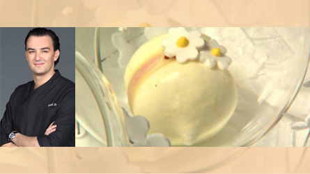 La sucette croustillante mentholée de fraise au chocolat blanc