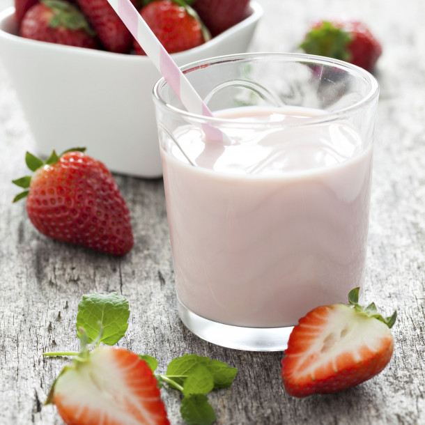 Lait frappé à la fraise
