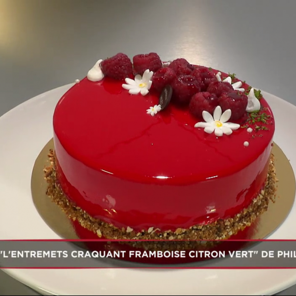 L'entremets craquant framboise citron vert