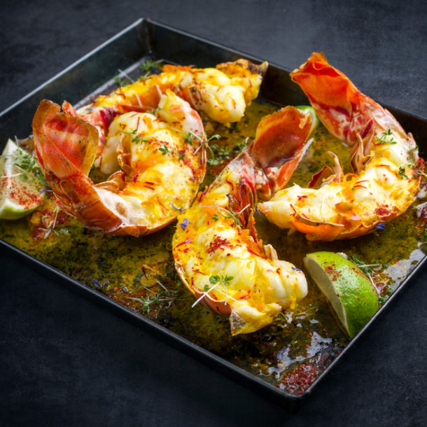 Langoustes flambées au cognac et à la crème	