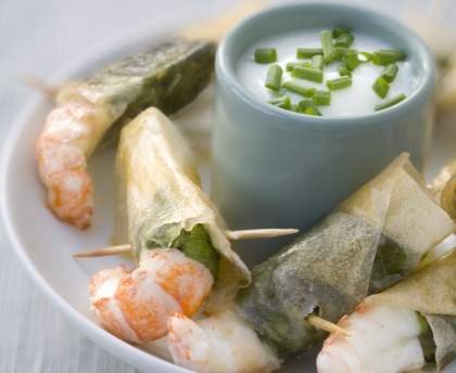 Langoustines croustillantes au basilic