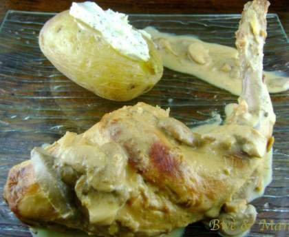 Lapin à la moutarde et lait de coco
