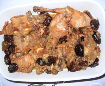 Lapin au cidre et aux pruneaux