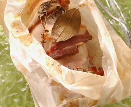 Lapin au lard en papillote