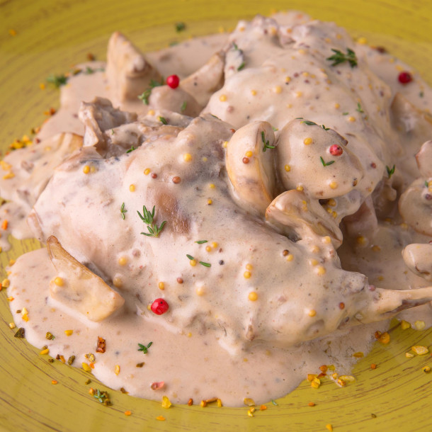 Lapin sauté à la crème