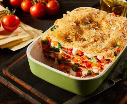 Lasagne à la ratatouille et crème de chèvre