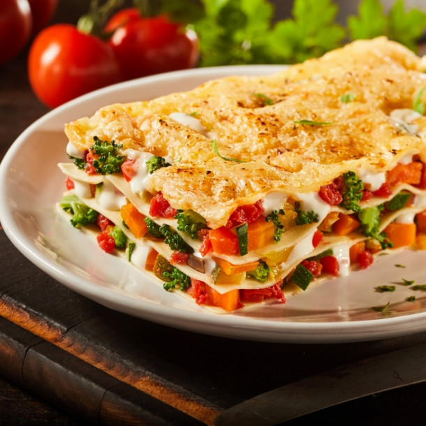 Lasagne au saumon et aux légumes