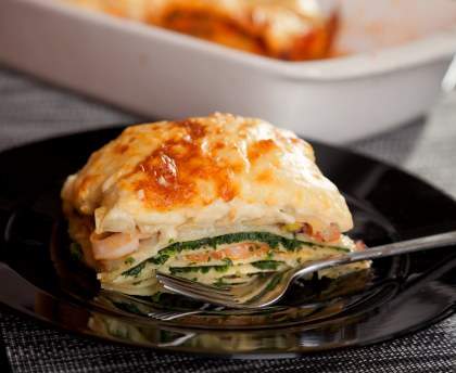 Lasagne au saumon et épinards