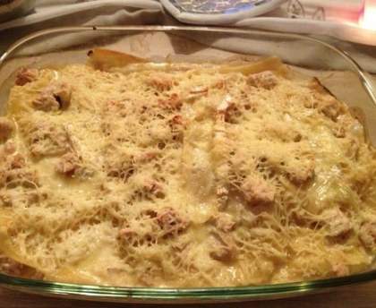 Lasagnes au poulet et camembert