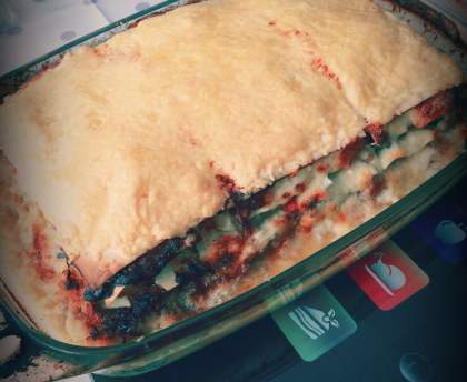 Lasagnes aubergines agneau et chèvre