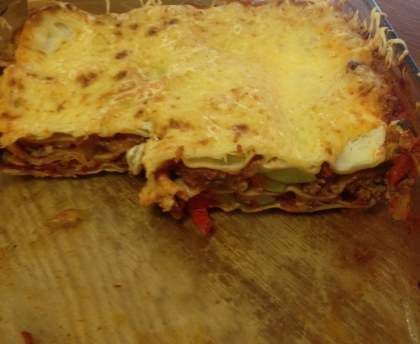 Lasagnes aux légumes et viande de boeuf