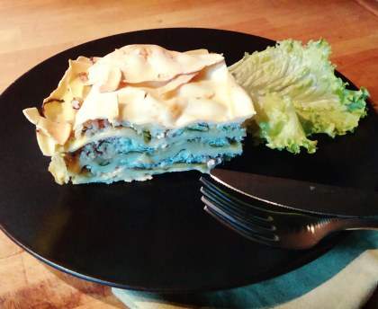 Lasagnes aux tagliatelles de courgettes, ricotta et chair à saucisse 
