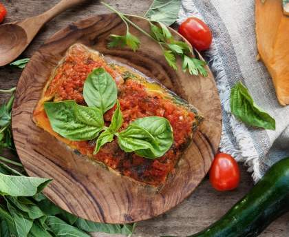 Lasagnes de ratatouille au chèvre frais