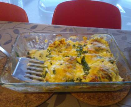 Lasagnes poulet et épinards