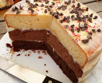 Layer cake aux trois chocolats
