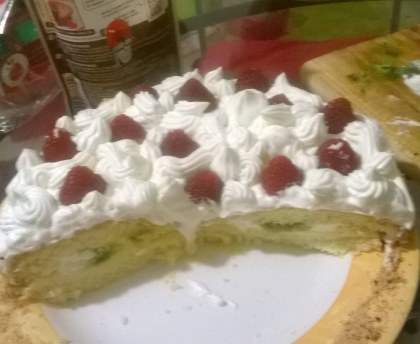 Le gâteau qui tue aux kiwis et aux framboises