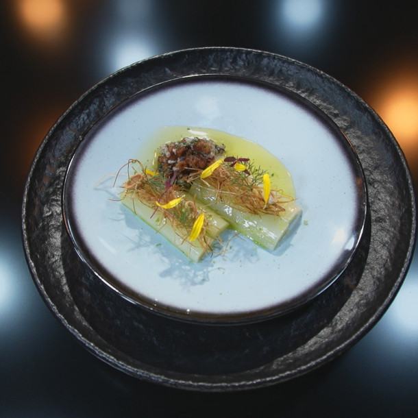 Le poireau vinaigrette par Mallory Gabsi dans Objectif Top Chef