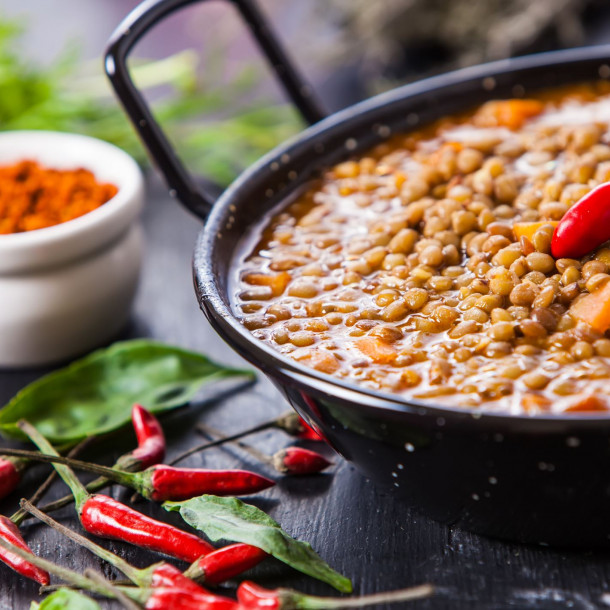 Légumes et lentilles façon indienne