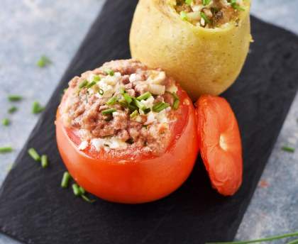 Légumes farcis au bœuf et au chèvre
