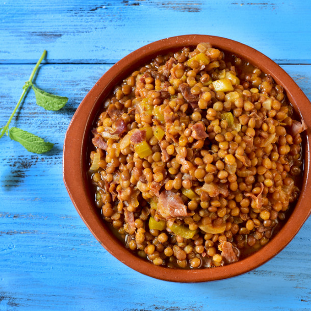 Lentilles aux lardons au Companion
