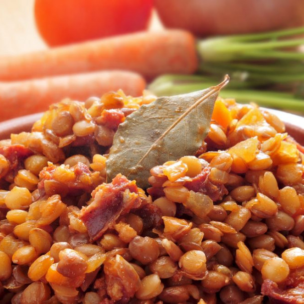 Lentilles aux lardons