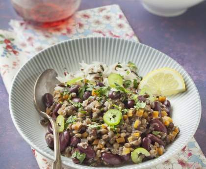 Lentilles et haricots rouges à l'indienne