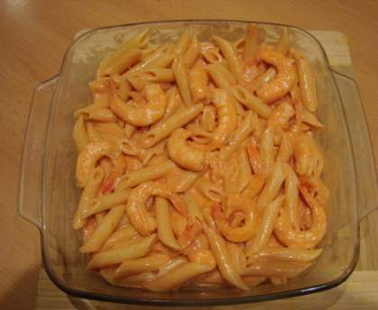 Les pâtes aux crevettes de Bruno