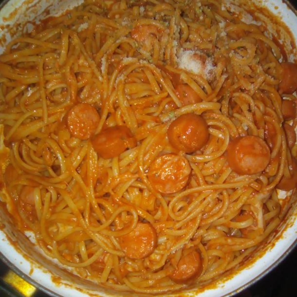 Linguines et aromates en sauce rose
