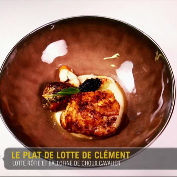 Lotte rôtie et ballotine de choux cavalier
